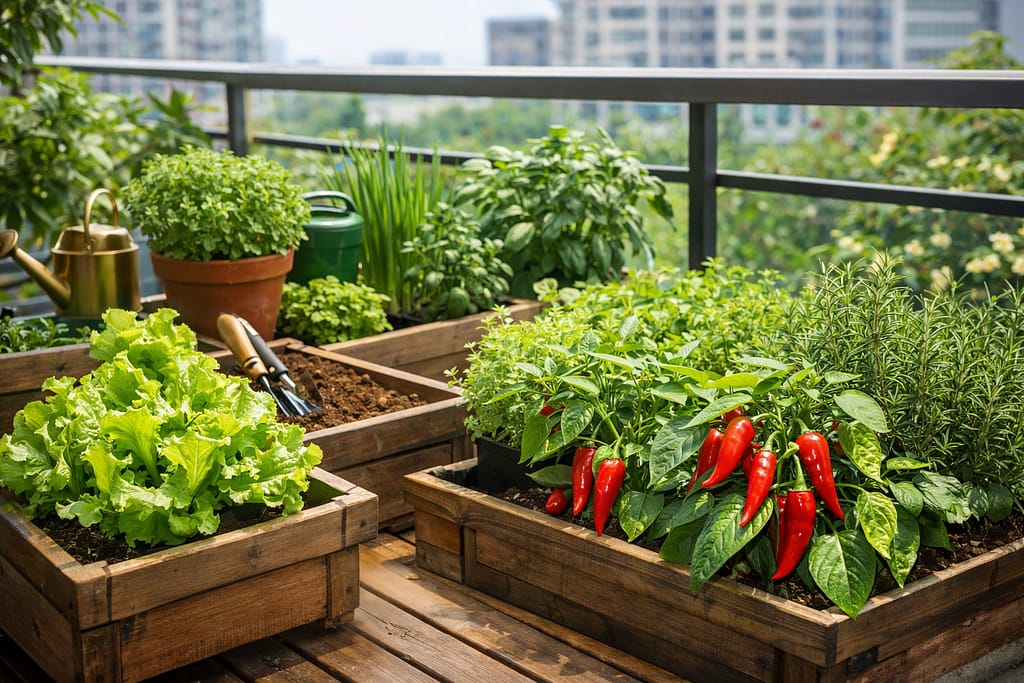 베란다 텃밭