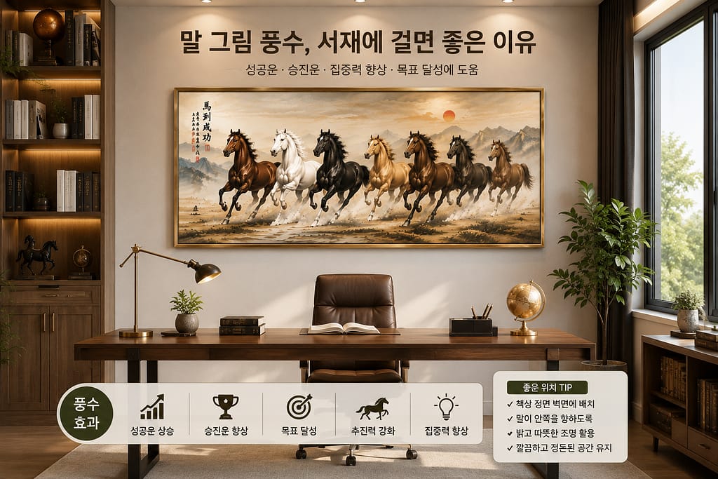 말 그림 풍수