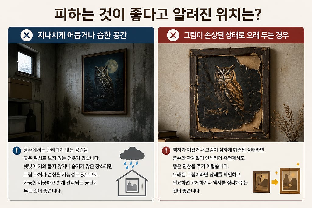 부엉이 그림 풍수