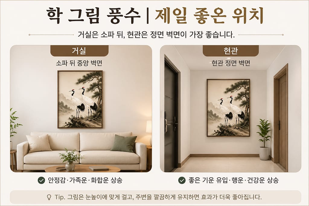 학 그림 풍수
